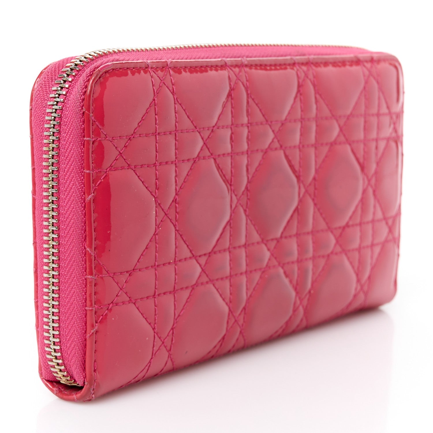 Christian Dior Patent Cannage Lady Dior Continental Wallet Pink 3 of 8