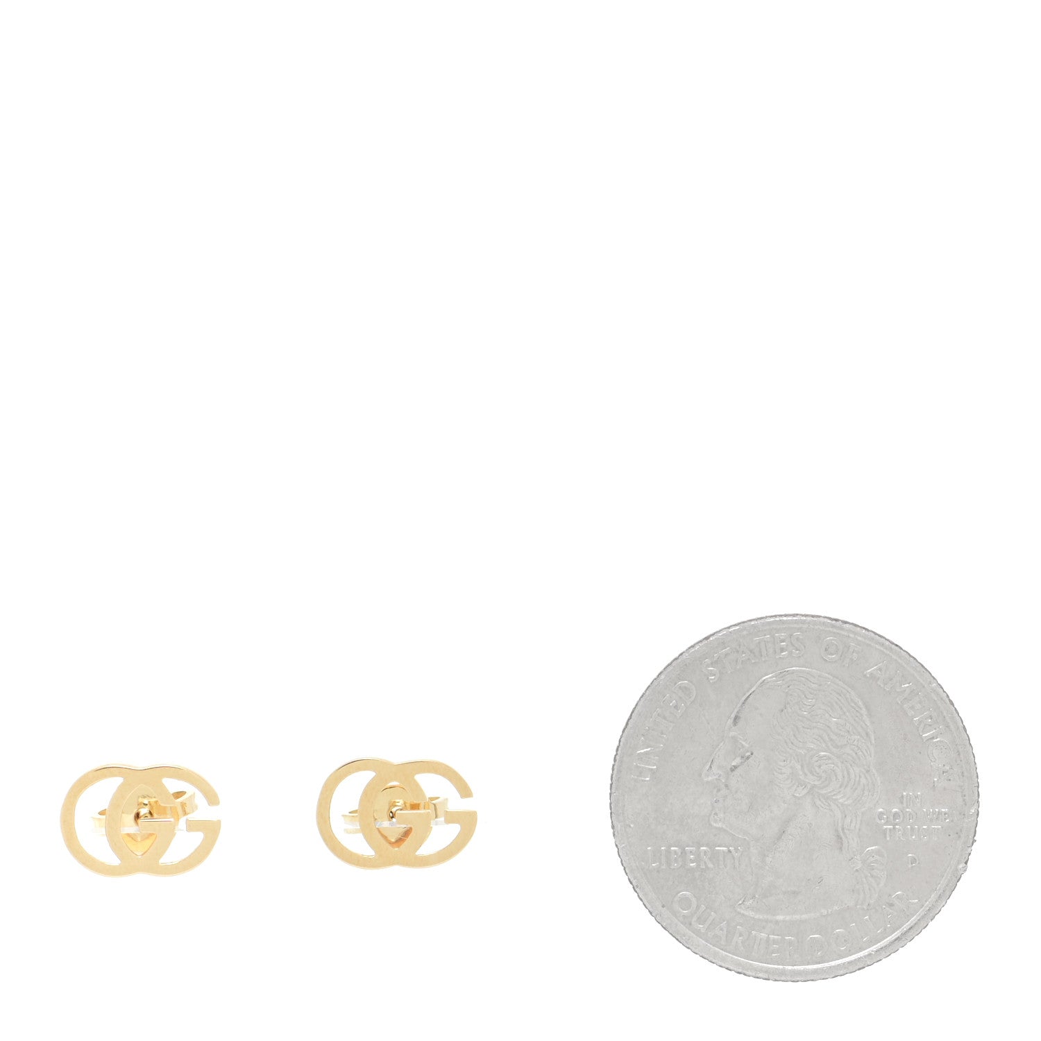 Gucci 18K Yellow Gold GG Tissue Stud Earrings 2 of 6