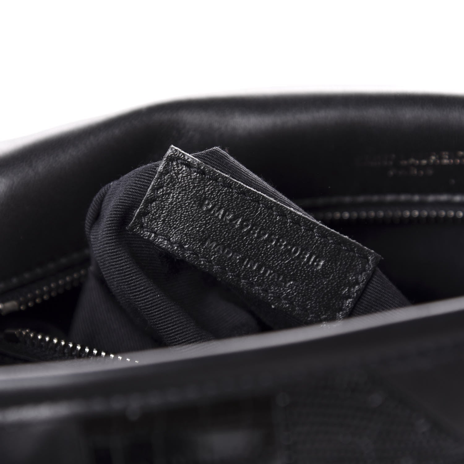 Saint Laurent Calfskin Ayers Patchwork Monogram Medium Niki Chain Satchel Black 11 of 12