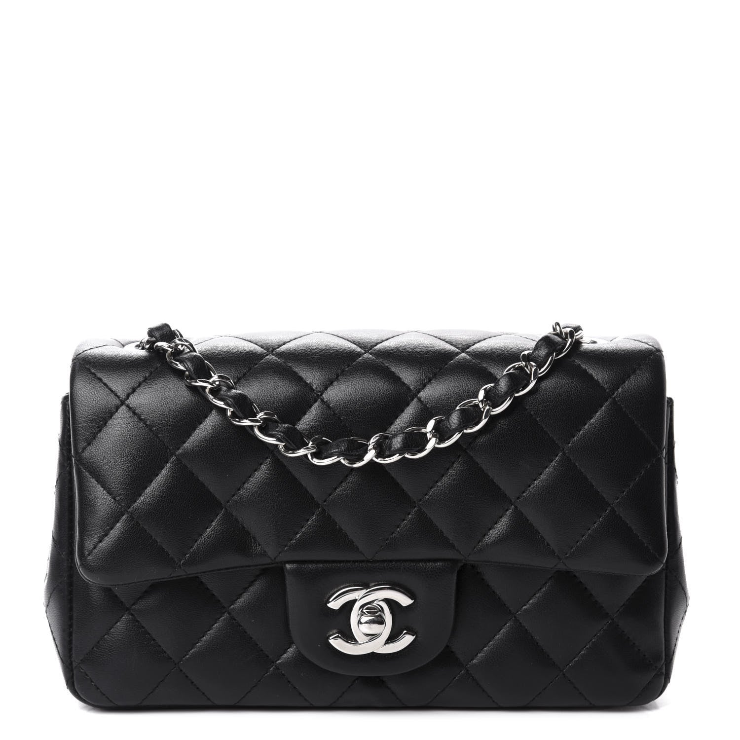Chanel Lambskin Quilted Mini Rectangular Flap Black 1 of 11