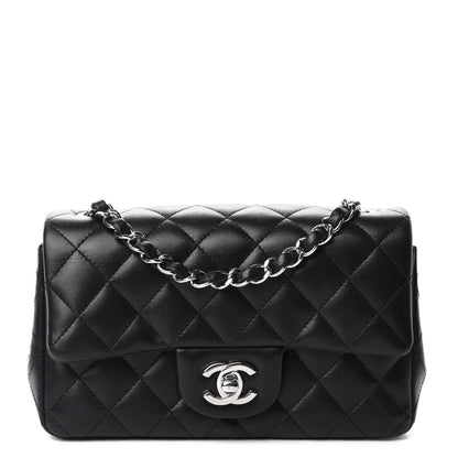 Chanel Lambskin Quilted Mini Rectangular Flap Black 1 of 11