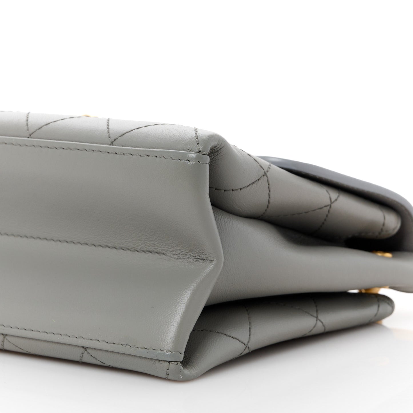 Lambskin Quilted Small Coco Lux Flap Grey