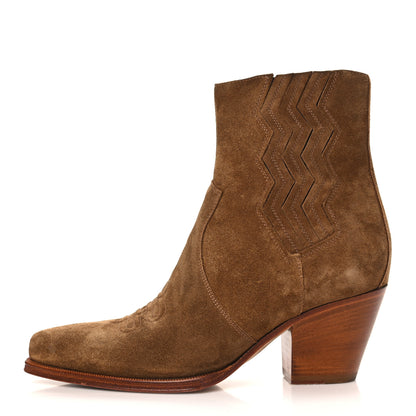 Hermes Suede Womens Vegas Ankle Boot 40 Brun Fume 1 of 9