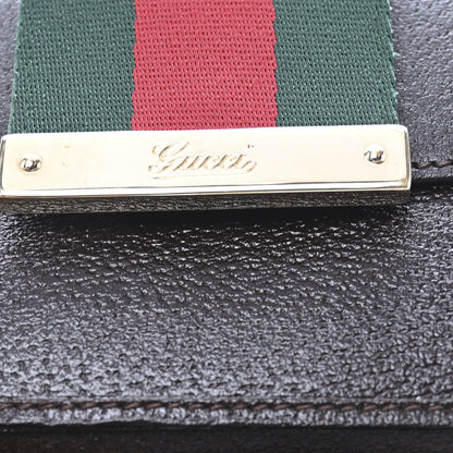 Gucci Monogram Ladies Web French Flap Wallet Dark Brown 7 of 8