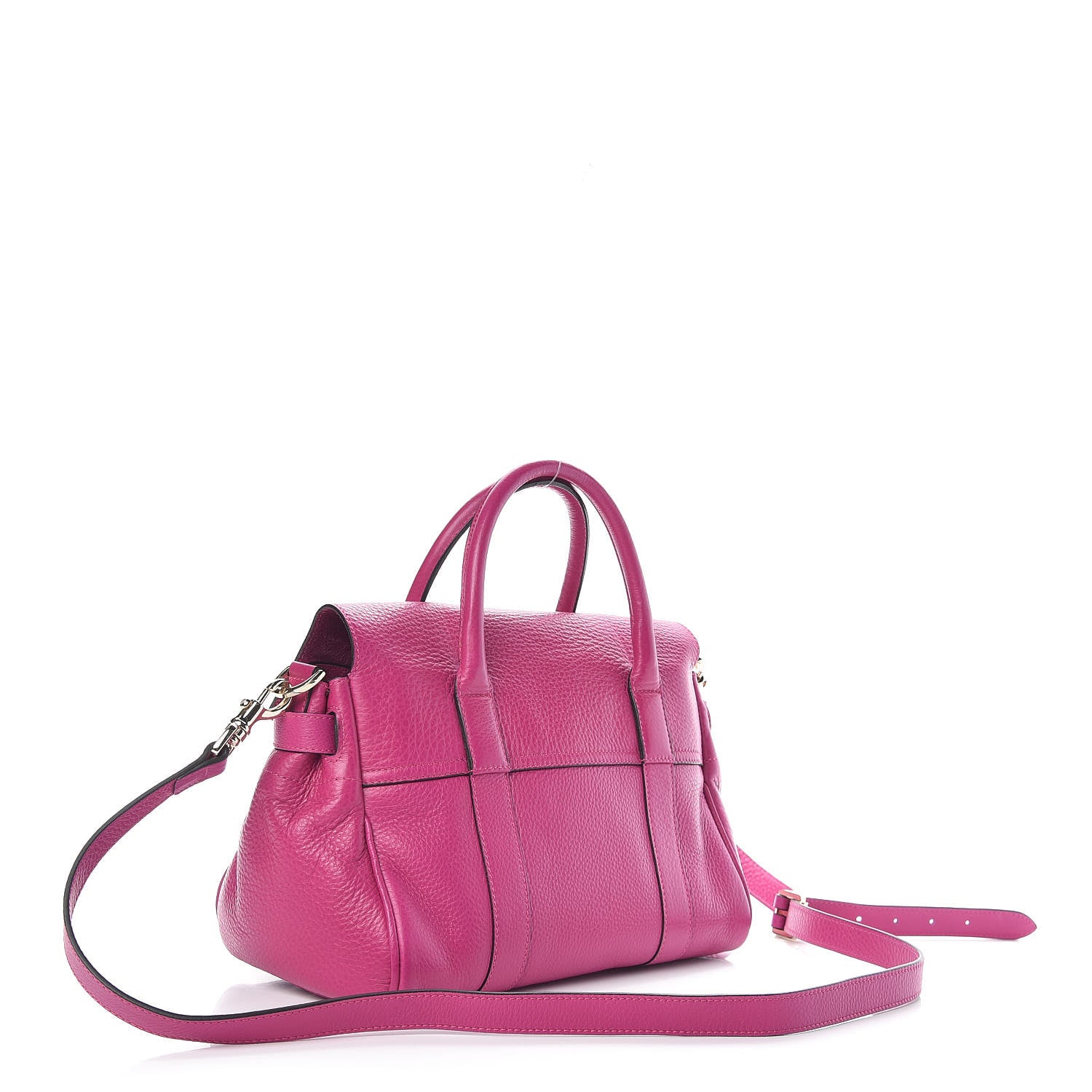 Mulberry Spongy Pebbled Small Bayswater Satchel Hot Fuchsia 3 of 11