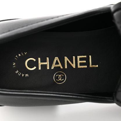 Chanel Lambskin Quilted CC Turnlock Loafers 36 Black 6 of 9