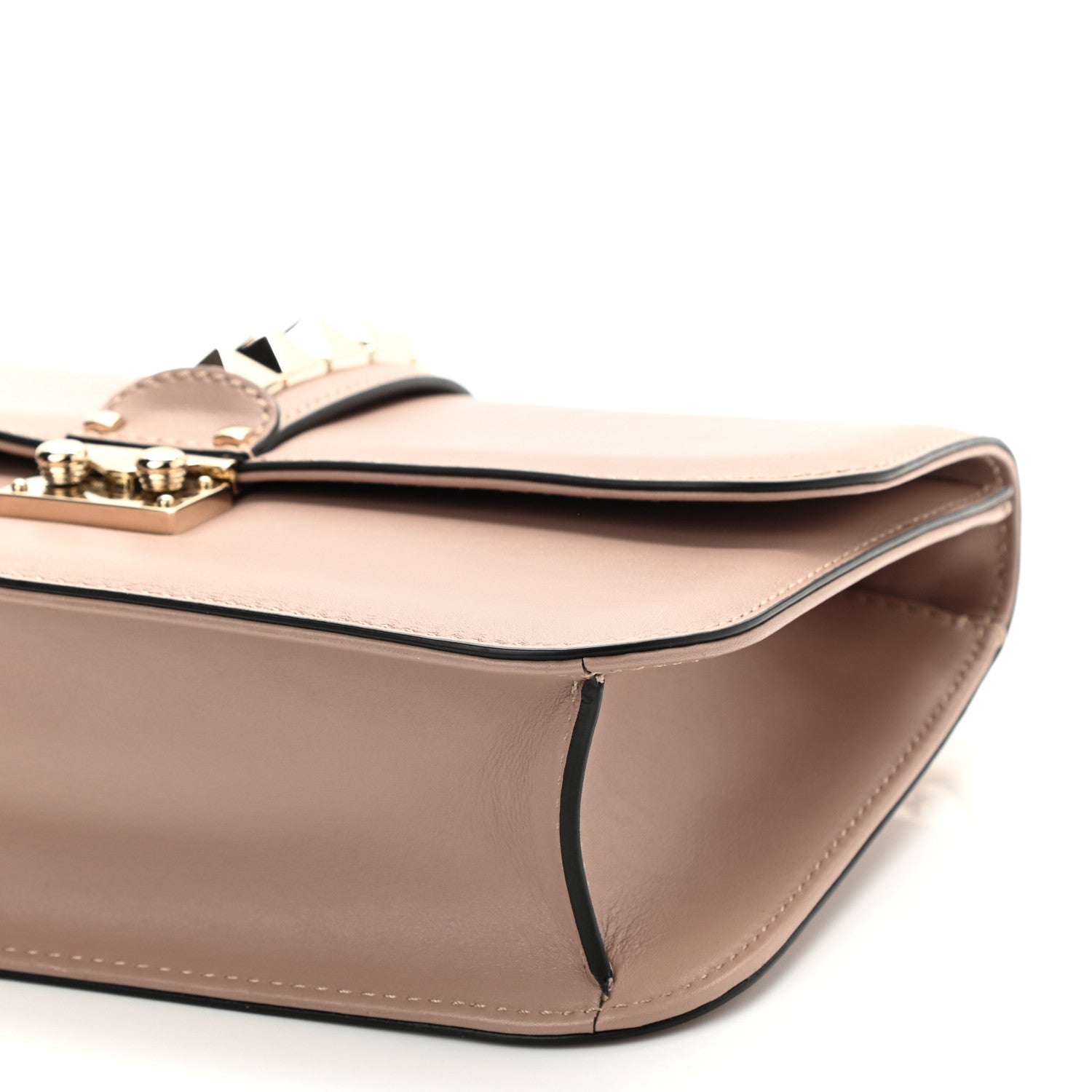 Valentino Garavani Vitello Medium Glam Lock Rockstud Flap Poudre 10 of 10
