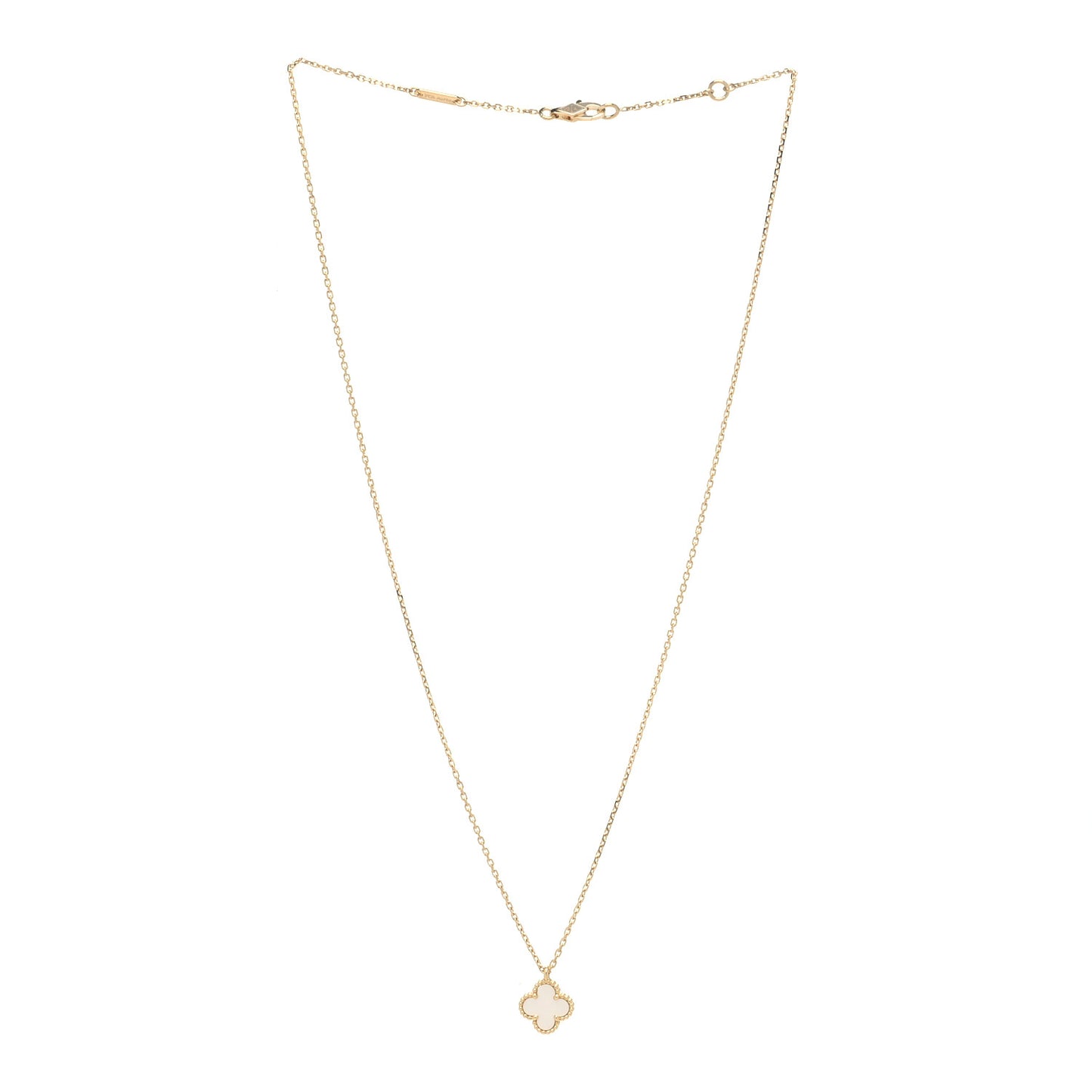 18K Yellow Gold Mother of Pearl Sweet Alhambra Pendant Necklace