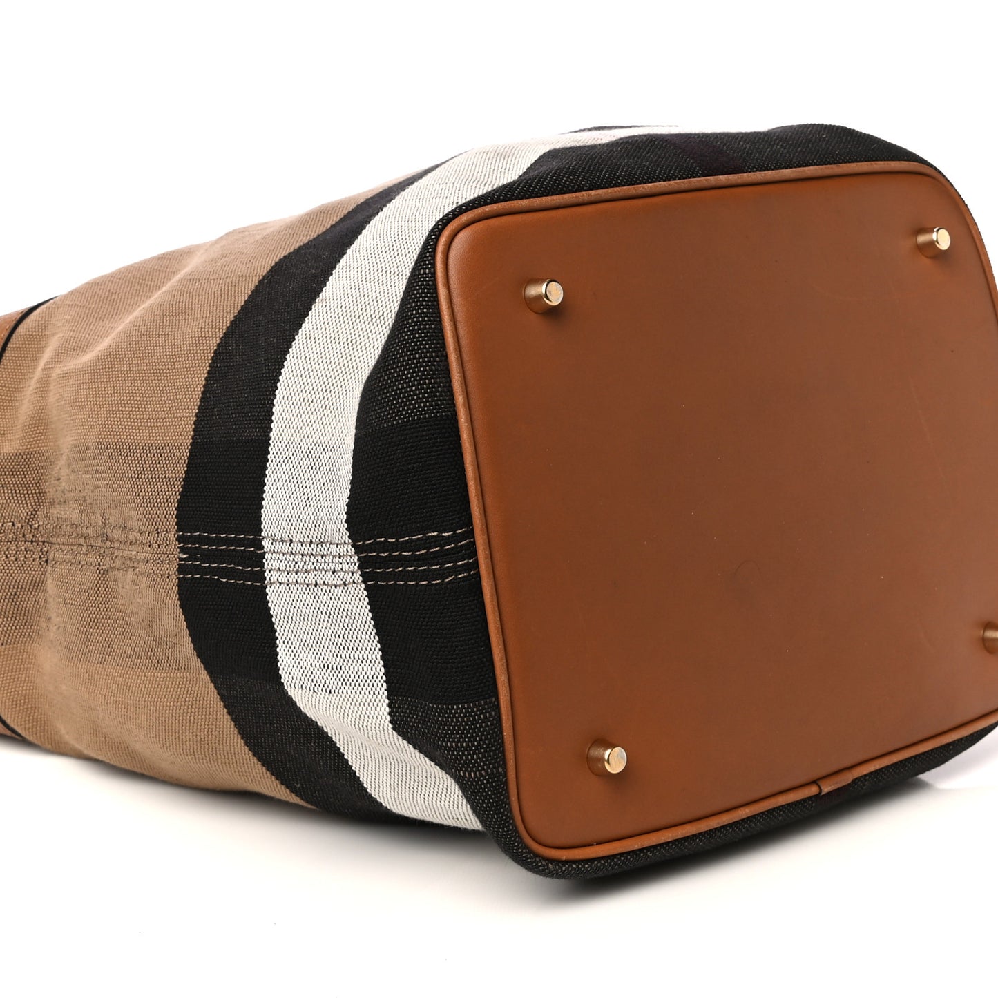 Grainy Calfskin Canvas Mega Check Medium Ashby Tassel Hobo Saddle Brown