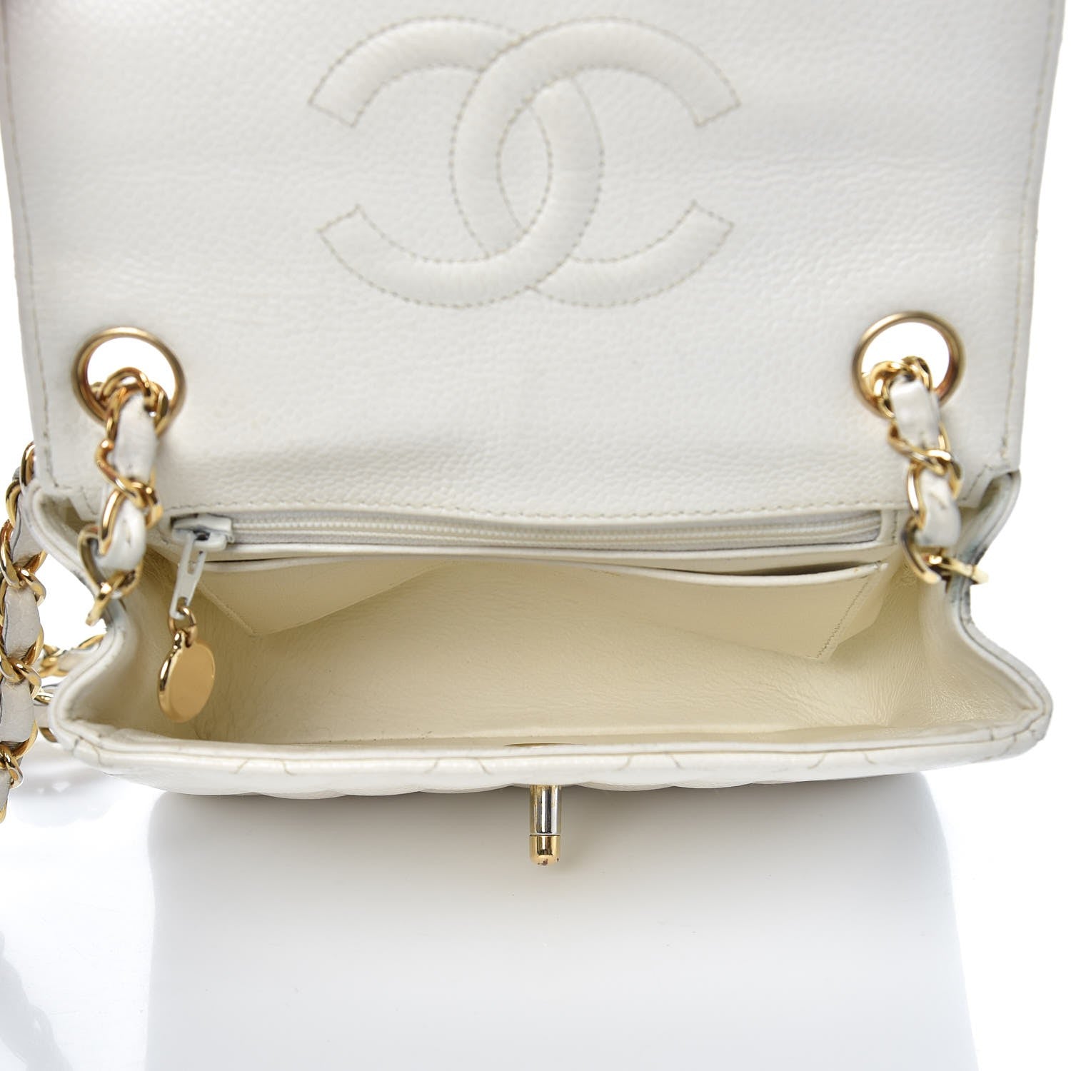 Chanel Caviar Quilted Mini Square Flap White 5 of 14