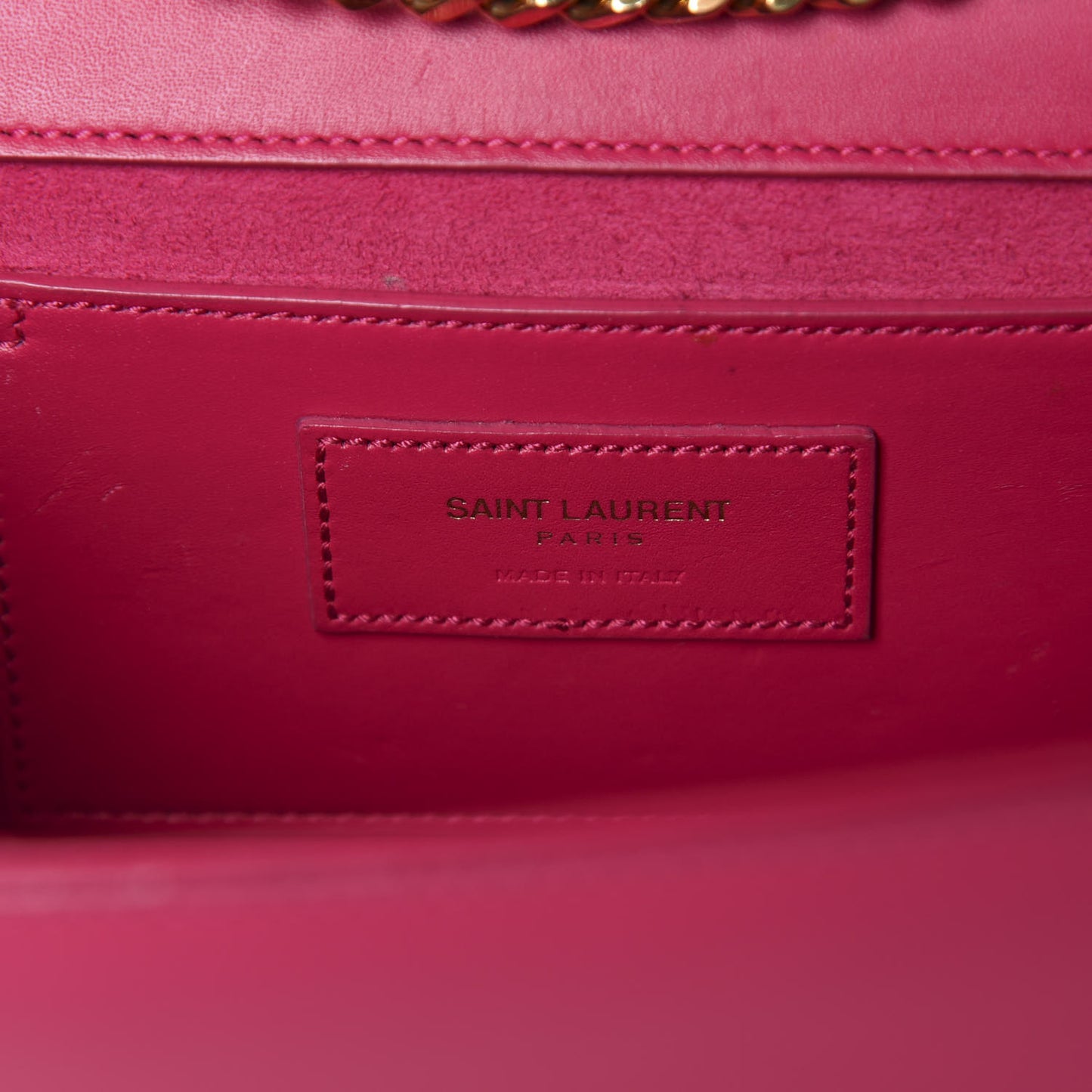 Smooth Calfskin Medium Classic Monogram Kate Tassel Satchel Fuchsia