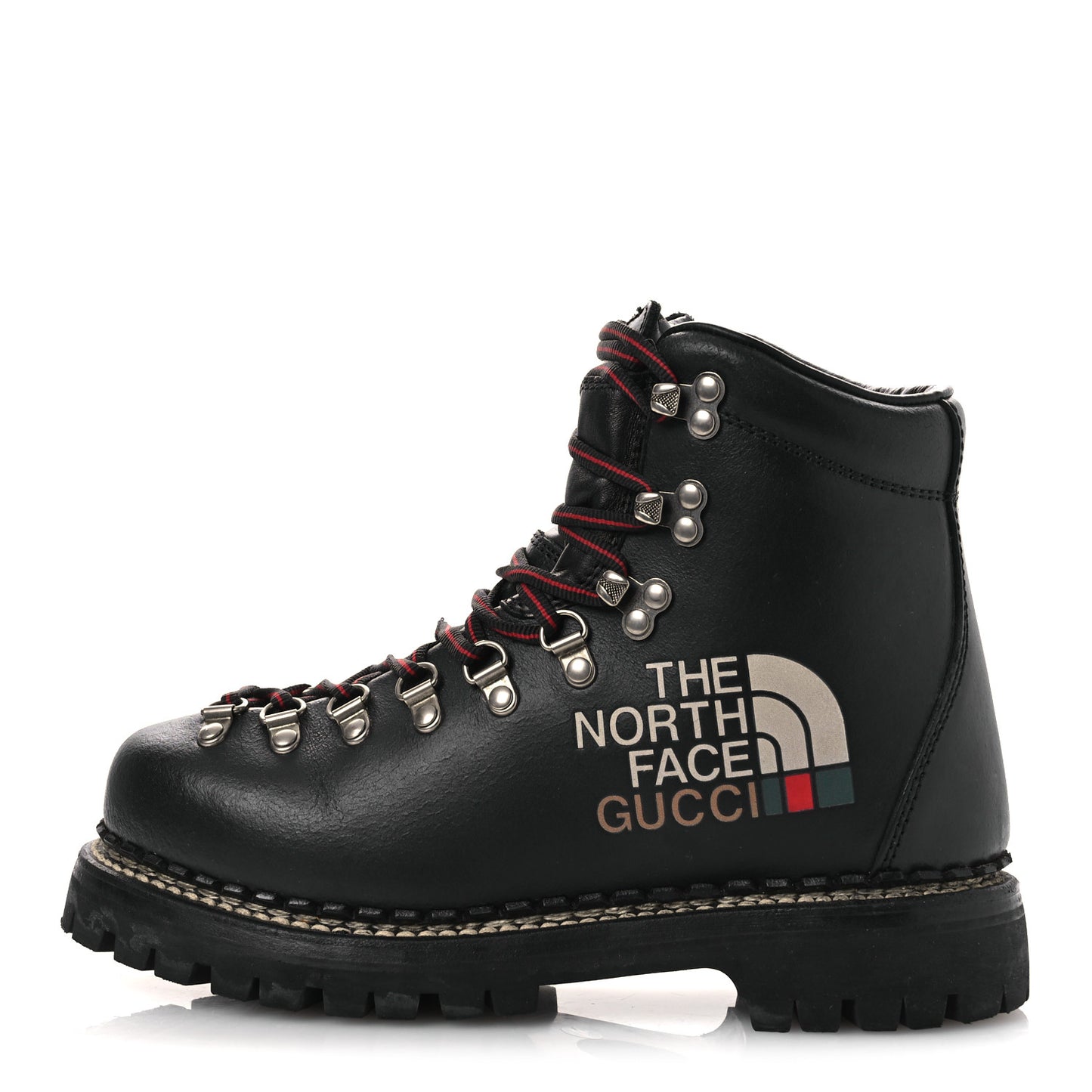 X THE NORTH FACE Calfskin Womens Hiking Ankle Boots 37.5 Black