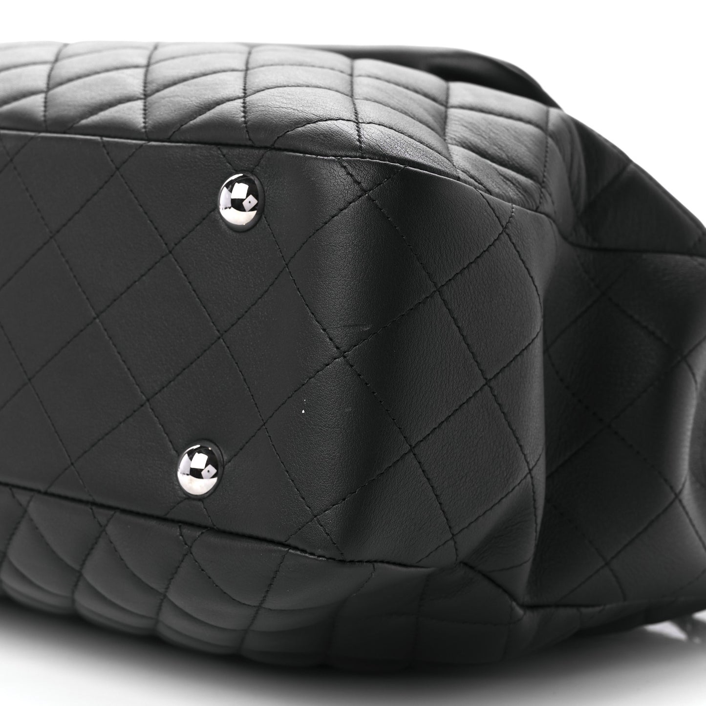 Calfskin Quilted Flap Tote Black