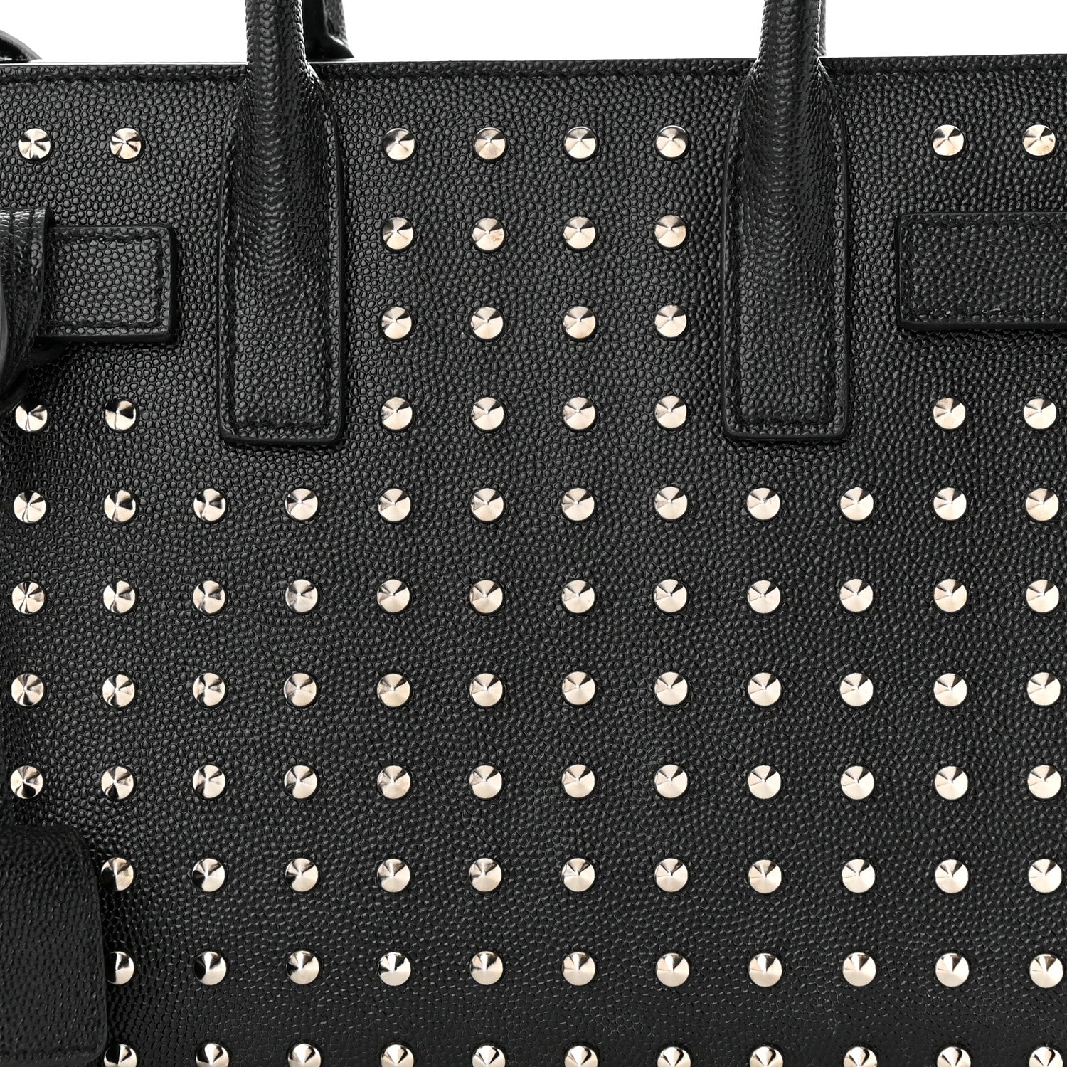 Saint Laurent Calfskin Studded Nano Sac De Jour Black 7 of 9