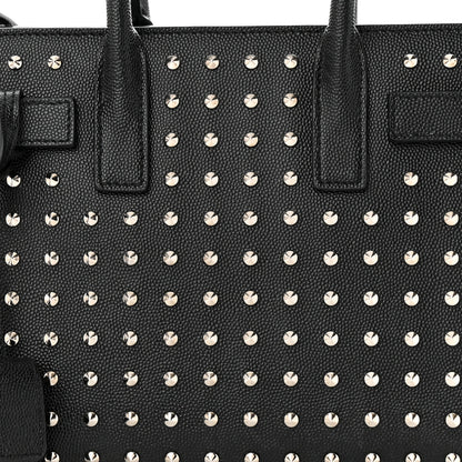 Saint Laurent Calfskin Studded Nano Sac De Jour Black 7 of 9
