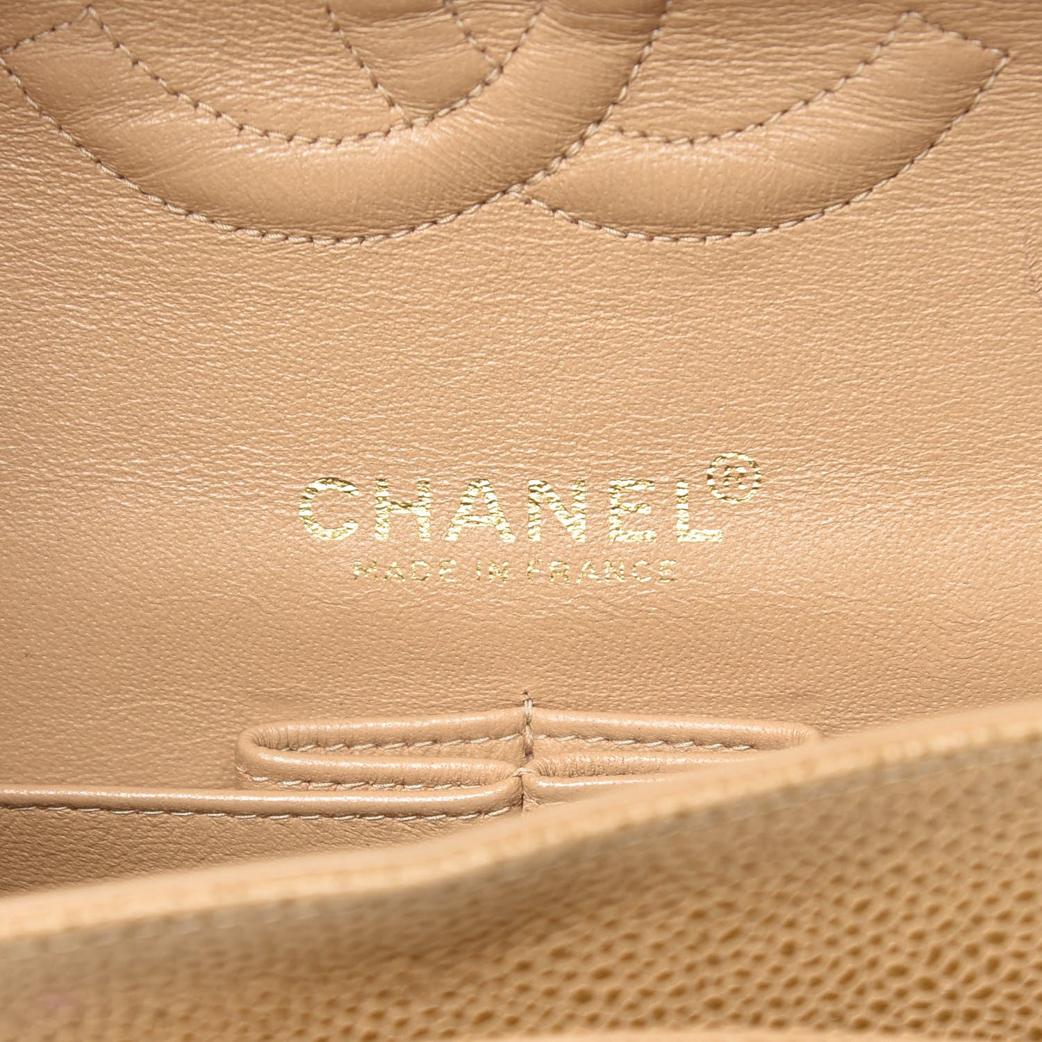 Chanel Caviar Quilted Medium Double Flap Beige 7 of 9