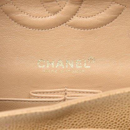 Chanel Caviar Quilted Medium Double Flap Beige 7 of 9
