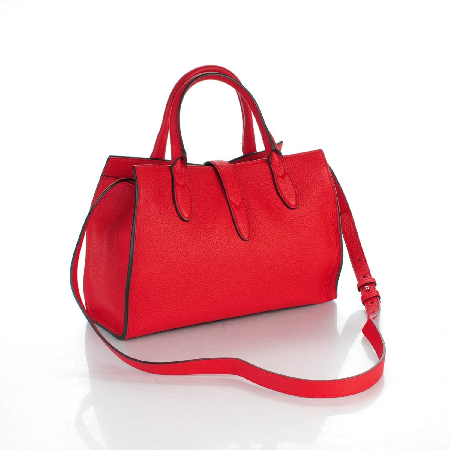 Gucci Soft Calfskin Small Jackie Top Handle Bag Hibiscus Red 3 of 7