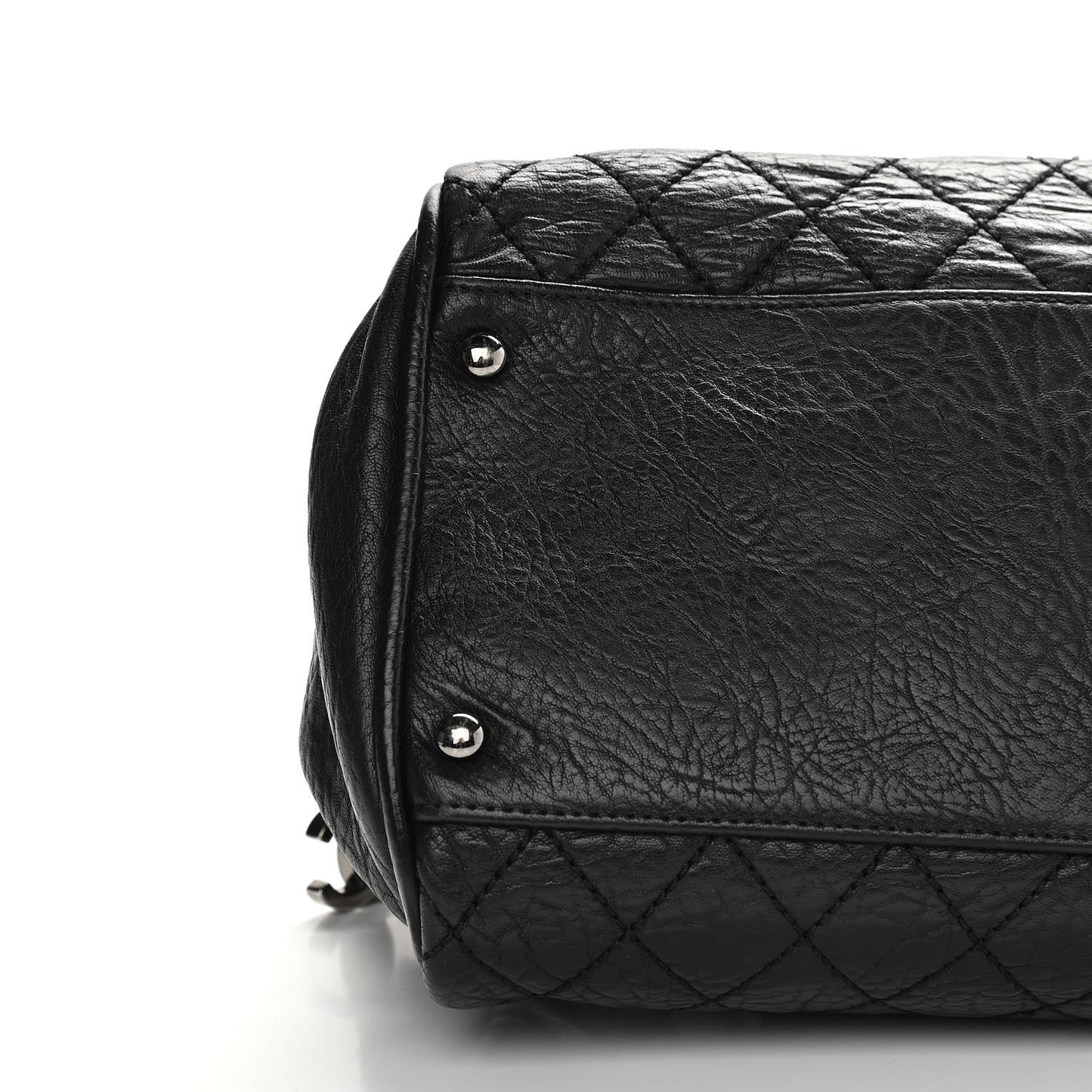 Distressed Lambskin Lady Braid Bowler Black