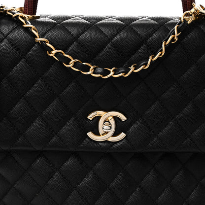 Chanel Caviar Lizard Quilted Large Coco Handle Flap Black 8 of 12