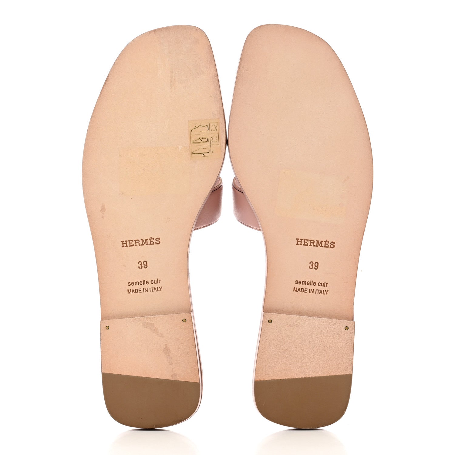 Hermes Box Calfskin Oran Sandals 39 Black Vieux Rose 5 of 9