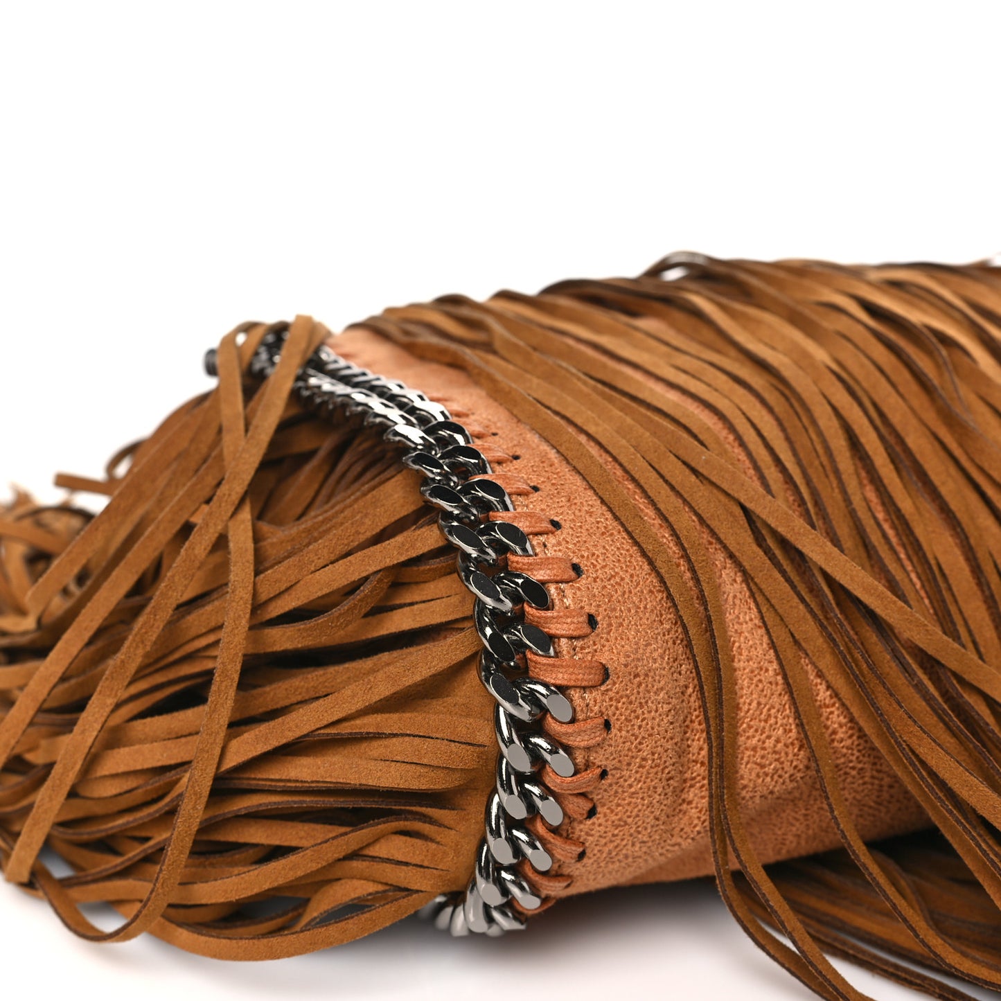 Shaggy Deer Fringe Mini Falabella Tote Brown