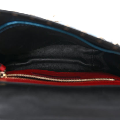 Valentino Garavani Metallic Nappa Medium Rockstud Spike Shoulder Bag Cerulean 5 of 11