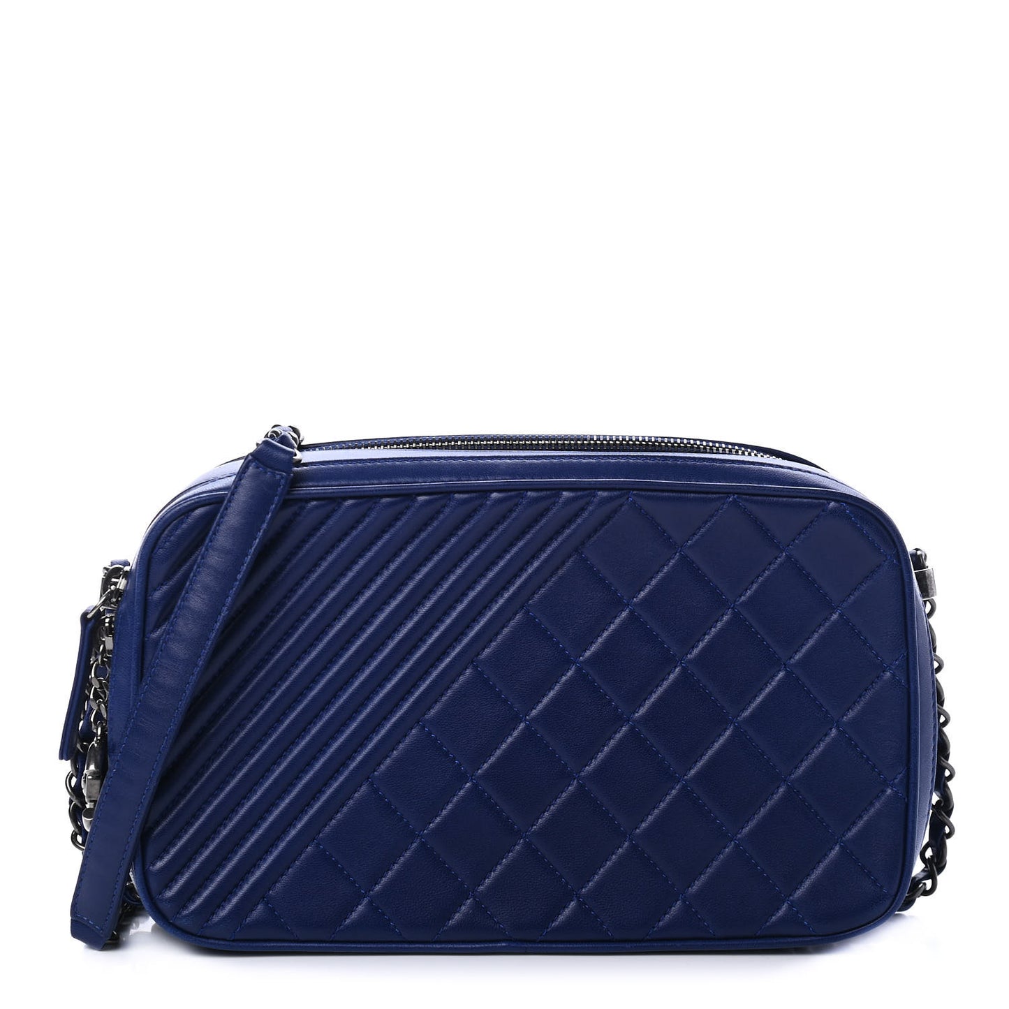 Lambskin Large Coco Boy Camera Case Blue