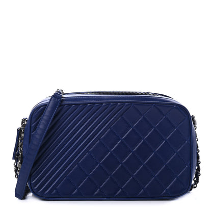 Chanel Lambskin Large Coco Boy Camera Case Blue 1 of 4