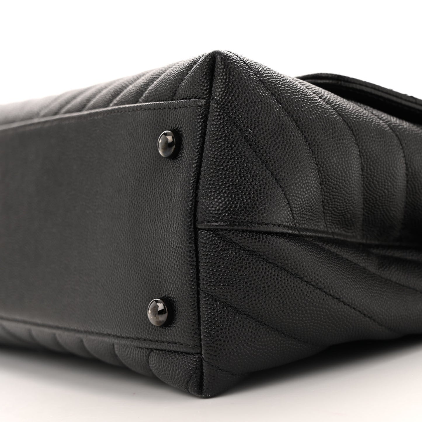 Caviar Chevron Quilted Small Coco Handle Flap So Black