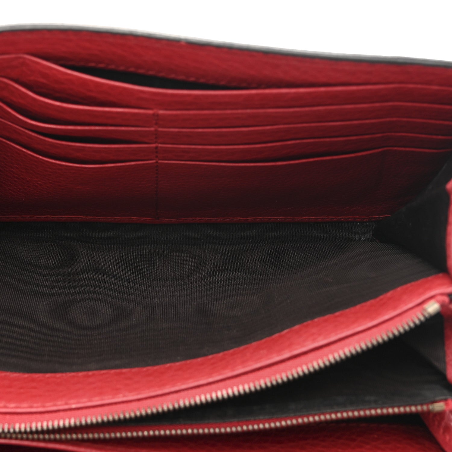 Gucci Calfskin Matelasse GG Marmont Chain Wallet Vulcanic Red 5 of 19