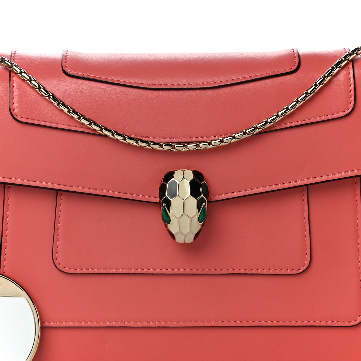Calfskin Serpenti Forever Shoulder Bag Coral