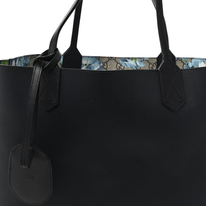 Gucci GG Supreme Monogram Blooms Medium Reversible Tote Beige Blue Navy 12 of 21