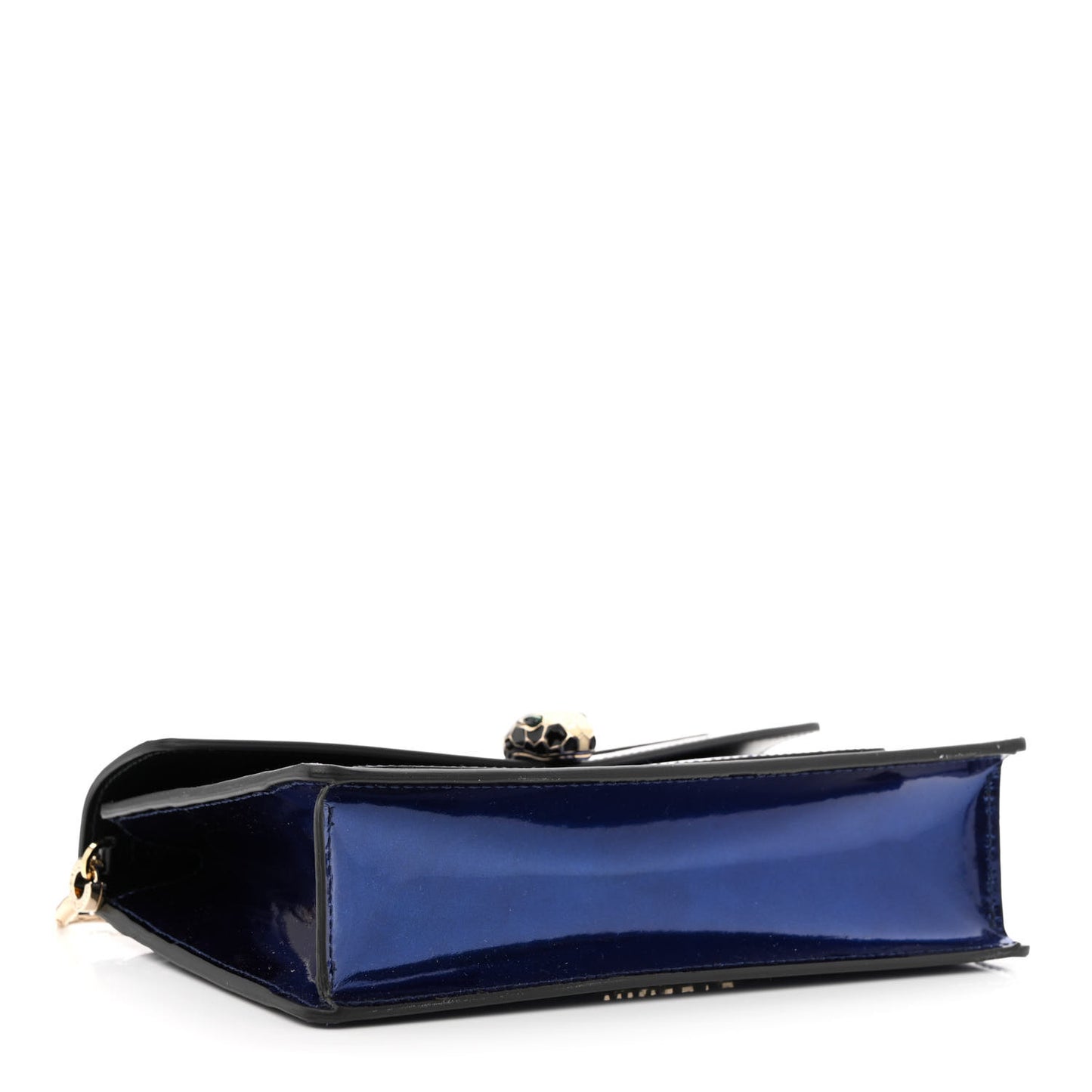 Metallic Serpenti Forever Chain Wallet Dark Blue
