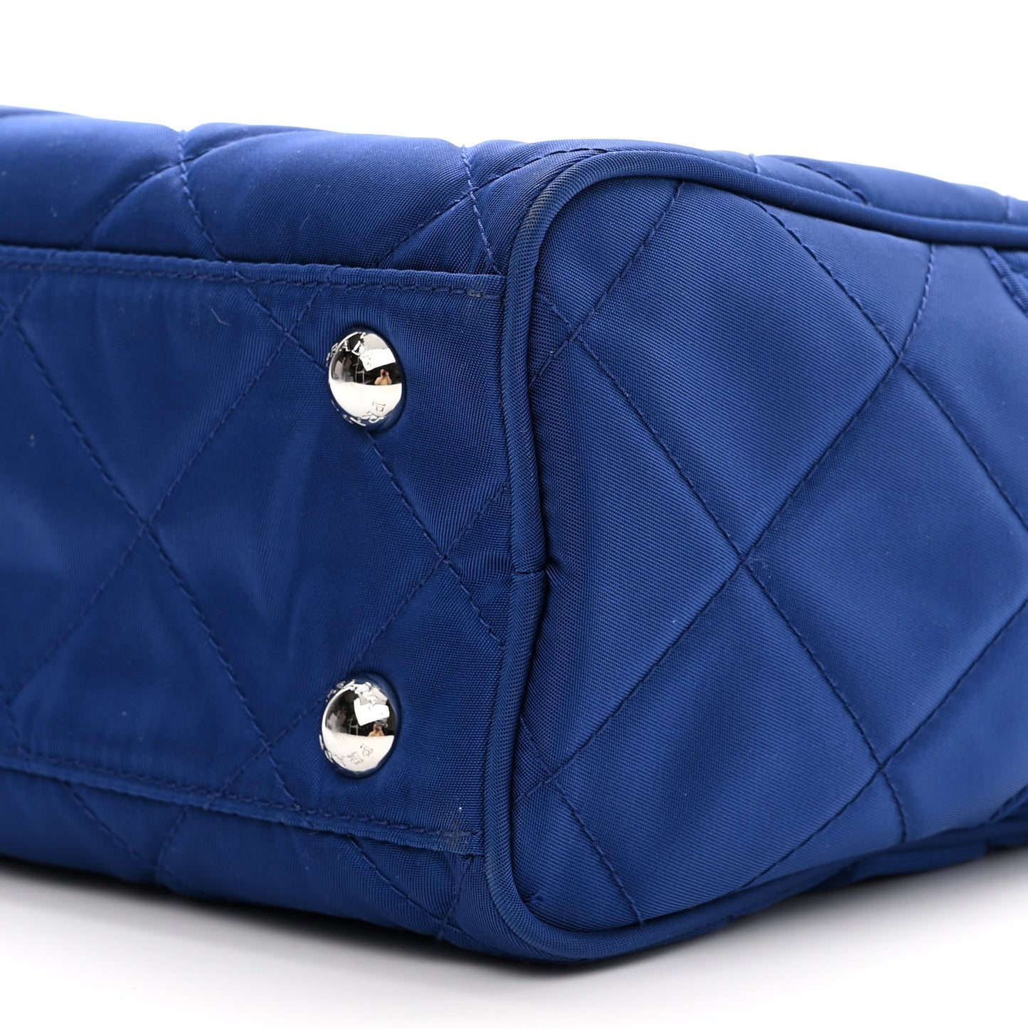 Nylon Tessuto Impuntu Quilted Shoulder Bag Bluette