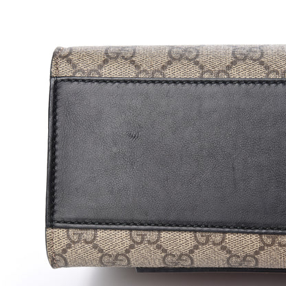 Gucci GG Supreme Monogram Calfskin Medium Padlock Shoulder Bag Beige Black Cuir 13 of 16
