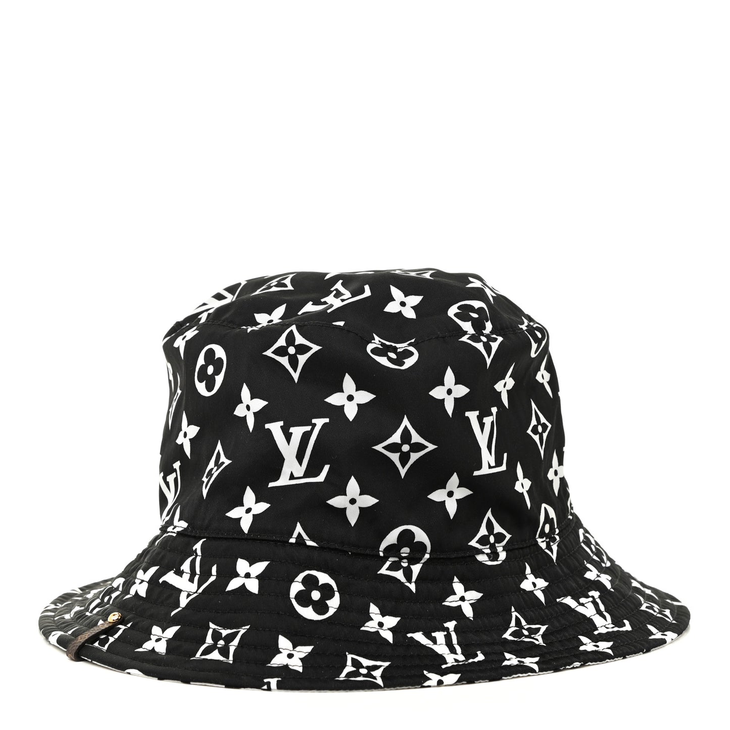 Nylon Monogram Reversible Bob Bucket Hat S Black White