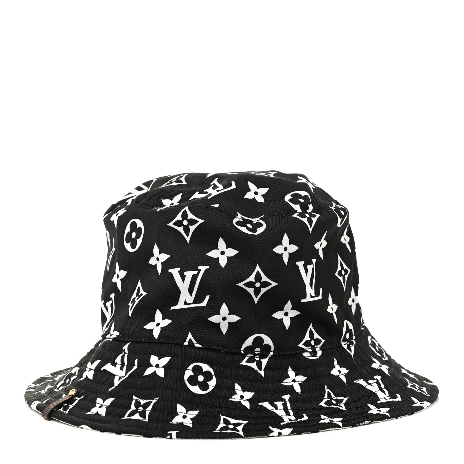 Louis Vuitton Nylon Monogram Reversible Bob Bucket Hat S Black White 1 of 5