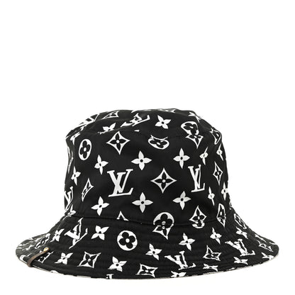 Louis Vuitton Nylon Monogram Reversible Bob Bucket Hat S Black White 1 of 5