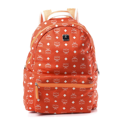 MCM Nylon Monogram Stark Classic Backpack Orange 1 of 8