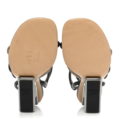 Fendi Nappa Metallic Ayers Fendi First 95mm Strappy Sandals 35 Black Chocolate Stagno 5 of 10
