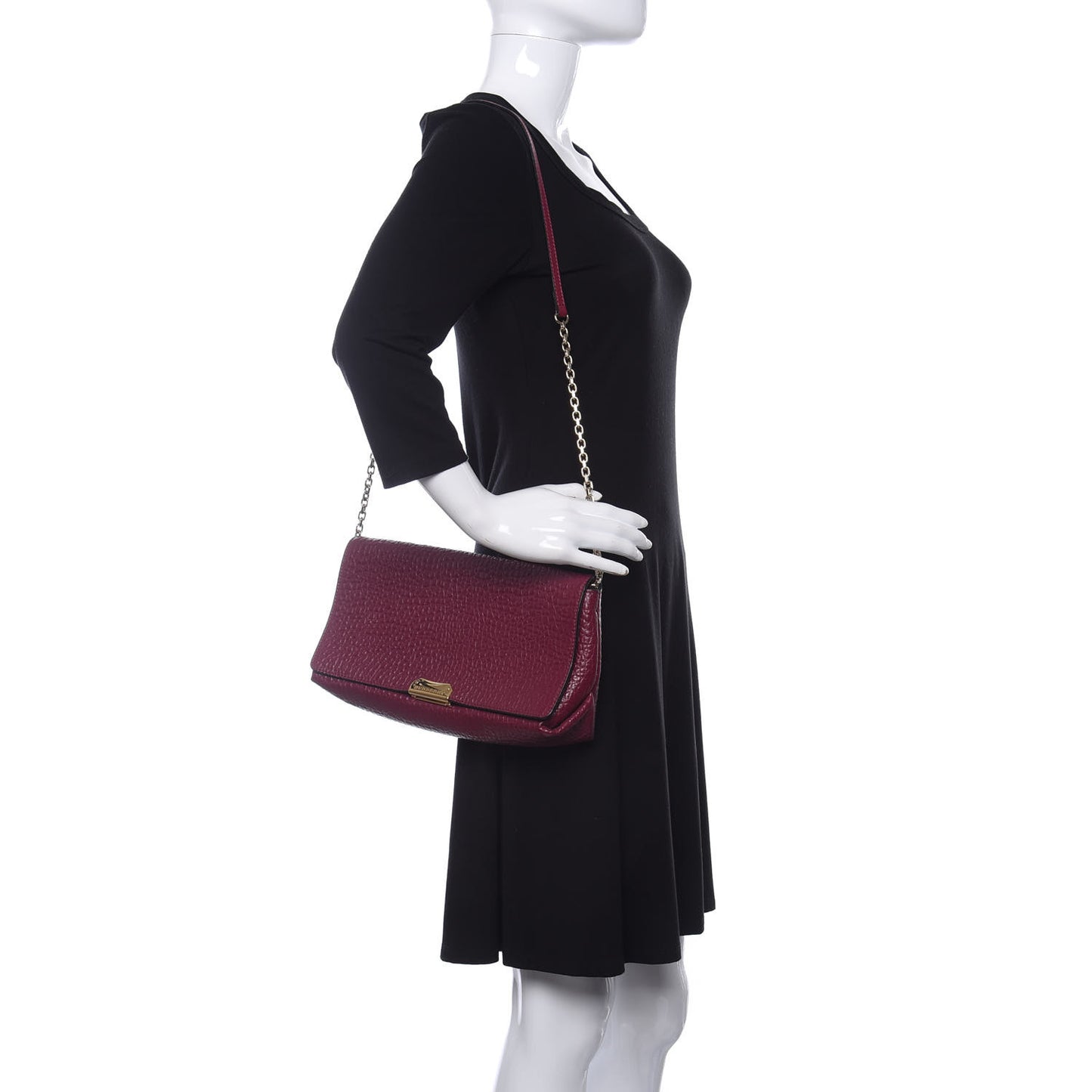 Signature Grain Medium Mildenhall Crossbody Bag Dark Plum
