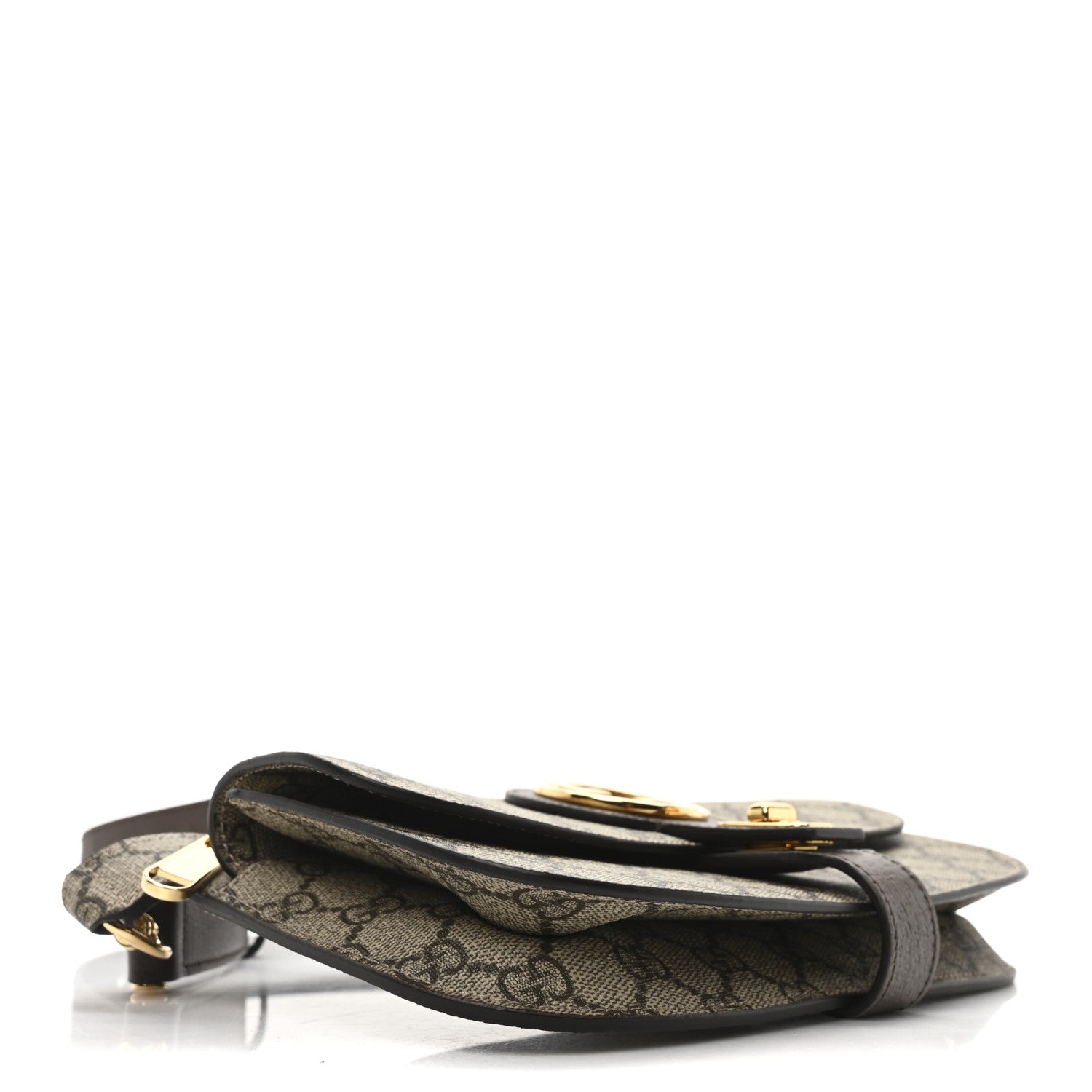 Gucci GG Supreme Monogram Textured Dollar Calfskin Blondie Belt Bag Beige Ebony New Acero 4 of 11