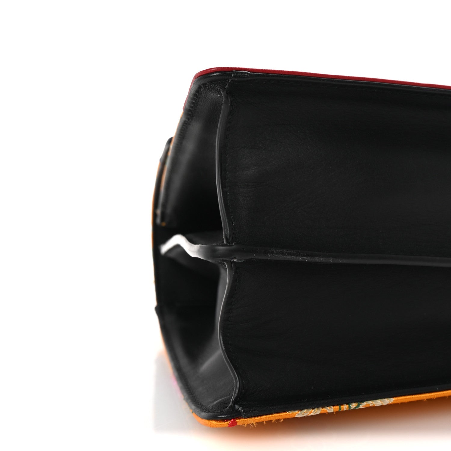 Gucci Satin Calfskin Bamboo Web Tokyo Print Medium Dionysus Top Handle Bag Giallo Multicolor Blue Agata Hibiscus Red 9 of 10
