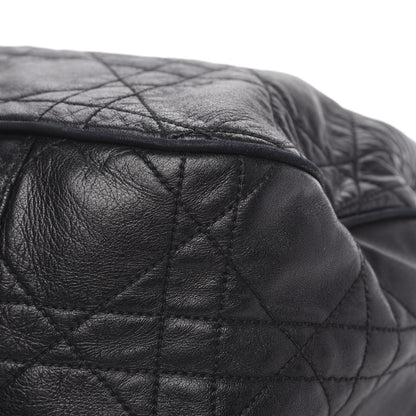 Christian Dior Lambskin Cannage Drawstring Bag Black 10 of 16