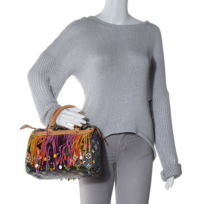 Louis Vuitton Monogram Multicolor Fringe Speedy 25 Black 2 of 7