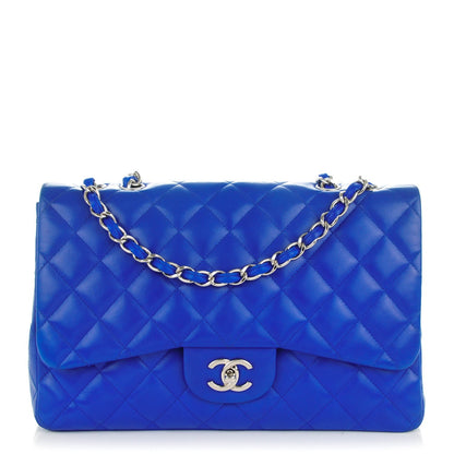 Chanel Lambskin Quilted Jumbo Single Flap Blue 1 of 10