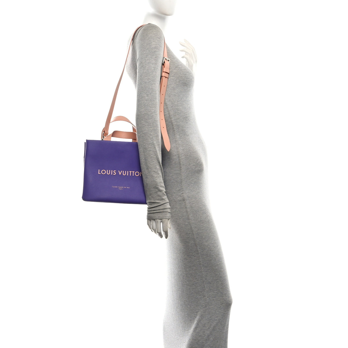 Louis Vuitton Calfskin Mini Shopper Tote Purple 2 of 9