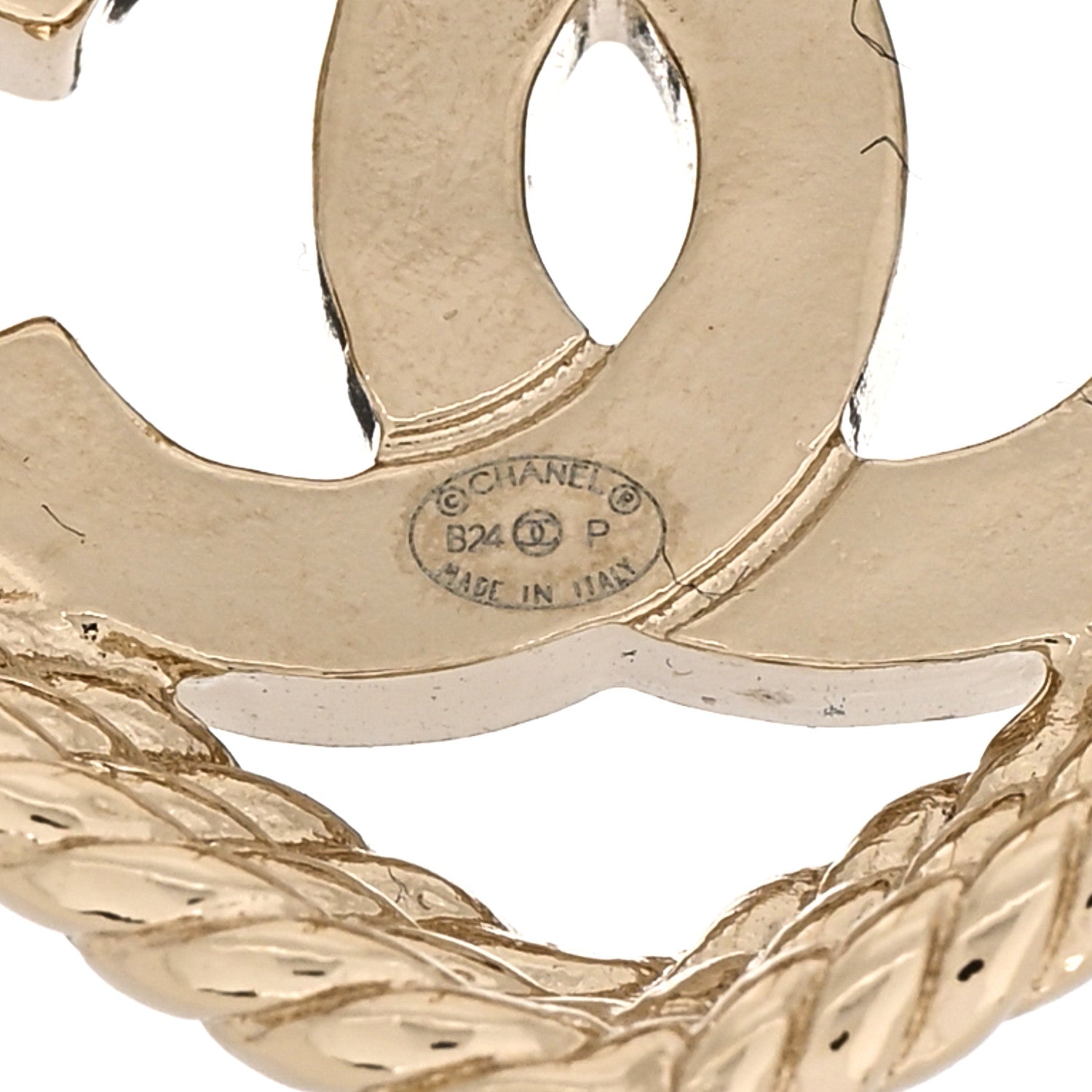 Chanel Crystal CC Twist Heart Earrings Gold 4 of 5