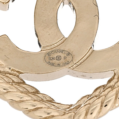 Chanel Crystal CC Twist Heart Earrings Gold 4 of 5